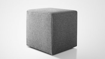 Gepolsterter JOKA Noblesse Sitzhocker in würfelförmigem Design mit grauem Stoffbezug
